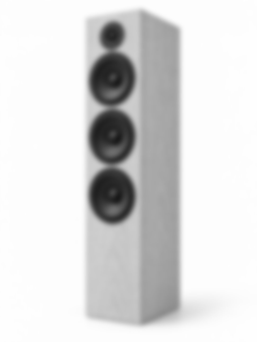 B307 floorstander in light oak, blurred